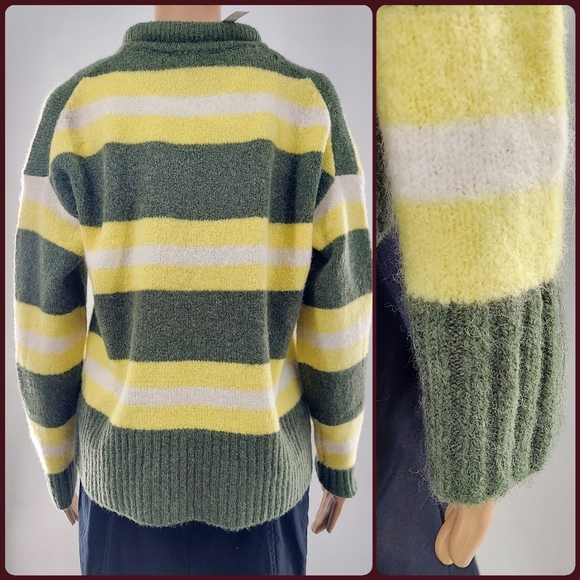 Madewell Fulton Striped Pullover Sweater M - Picture 3 of 5
